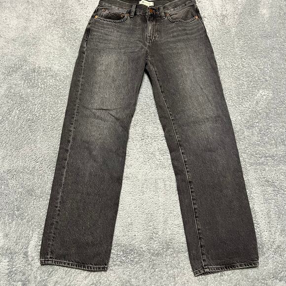 Madewell Jeans Womens 26 Petite Rail Straight Gray Denim - Picture 1 of 10
